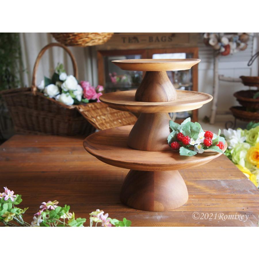 Lサイズ おしゃれ 木製 ケーキスタンド チャバツリー アカシア 雑誌