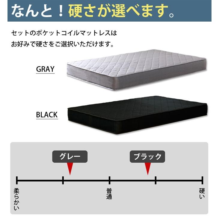 ベッド セミダブルベッド ベッドフレーム マットレス付 マットレス