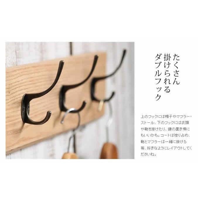 壁 フック アンティーク おしゃれ 木製 ハンガー レトロ コート