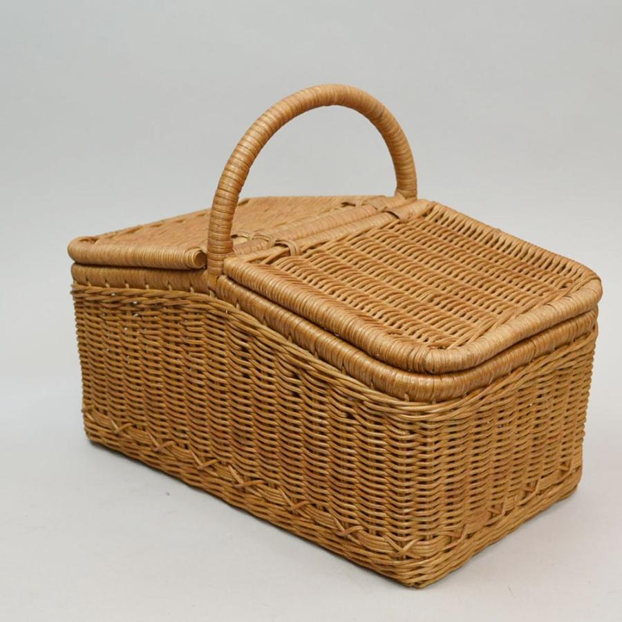 ラタン ピクニックバスケット 籐 かご インドネシア製 : ラタンハウス