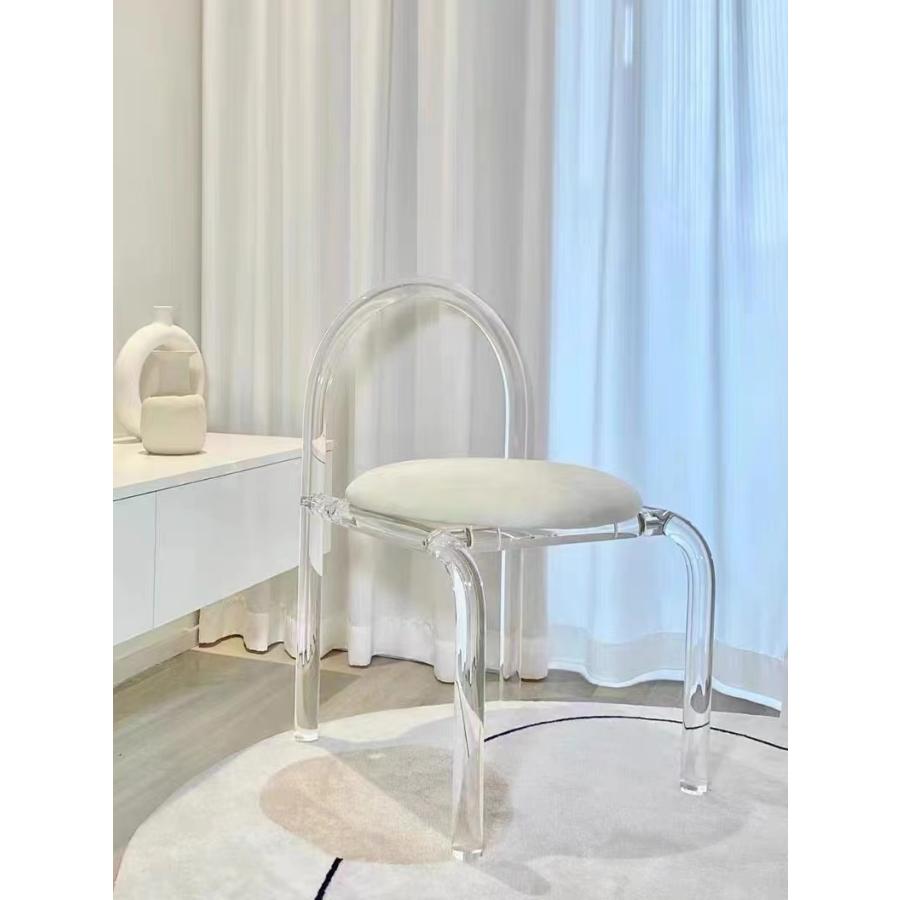 人気 クリアチェア ドレッサー椅子 クリア 椅子 チェア 北欧 ガラス