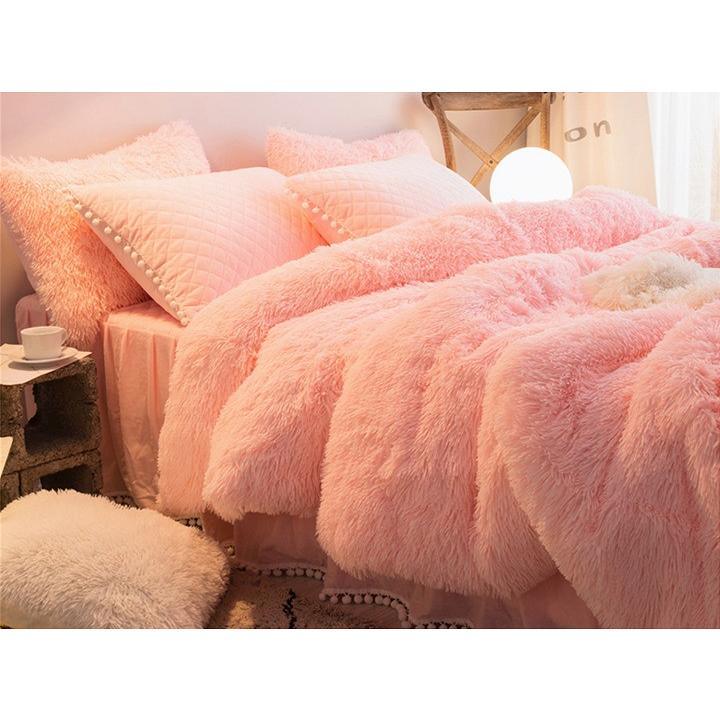 寝具 カバーセット 6色 モコモコ あったか Q1-4 ふわふわあったか