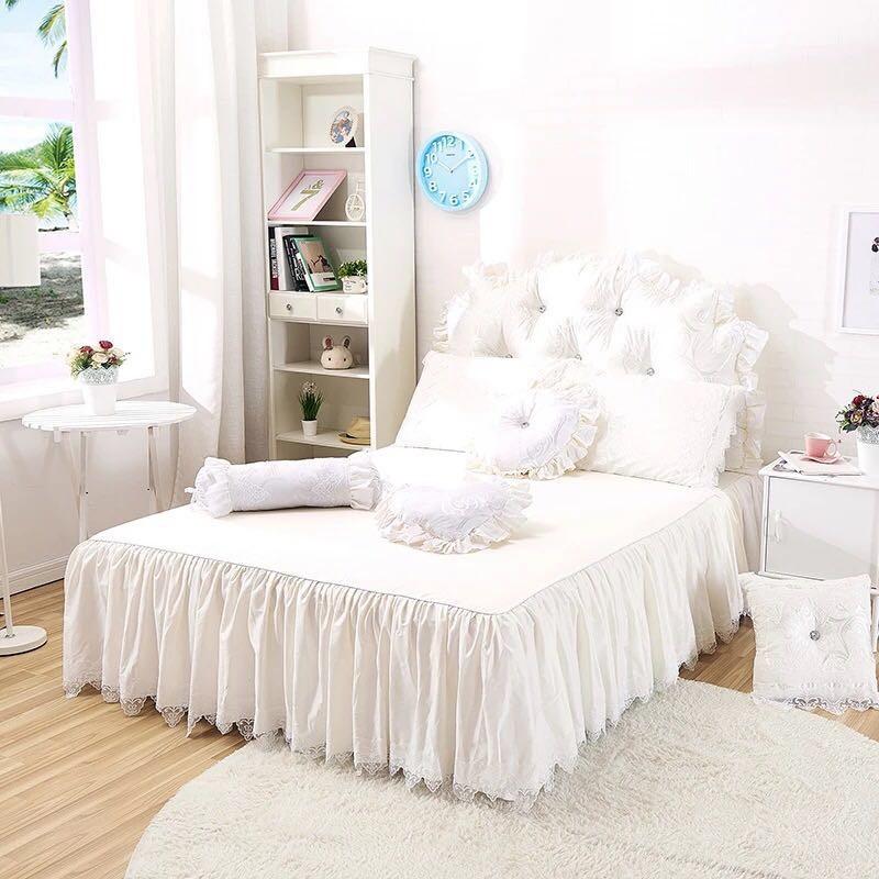 寝具 カバー 白レース調 デザイン シンプル ベッドルーム 一人暮らし