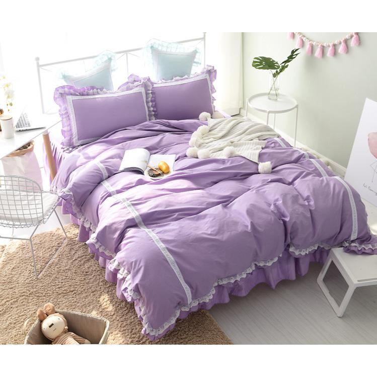 寝具 カバー セット ベッドルーム ミントグリーン シンプルレース