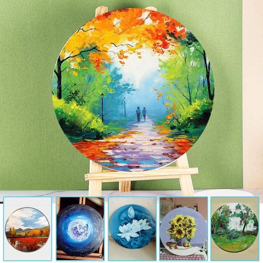 最安値 張りキャンバス 5枚セット 円形 円型 丸型 綿100％ アクリル