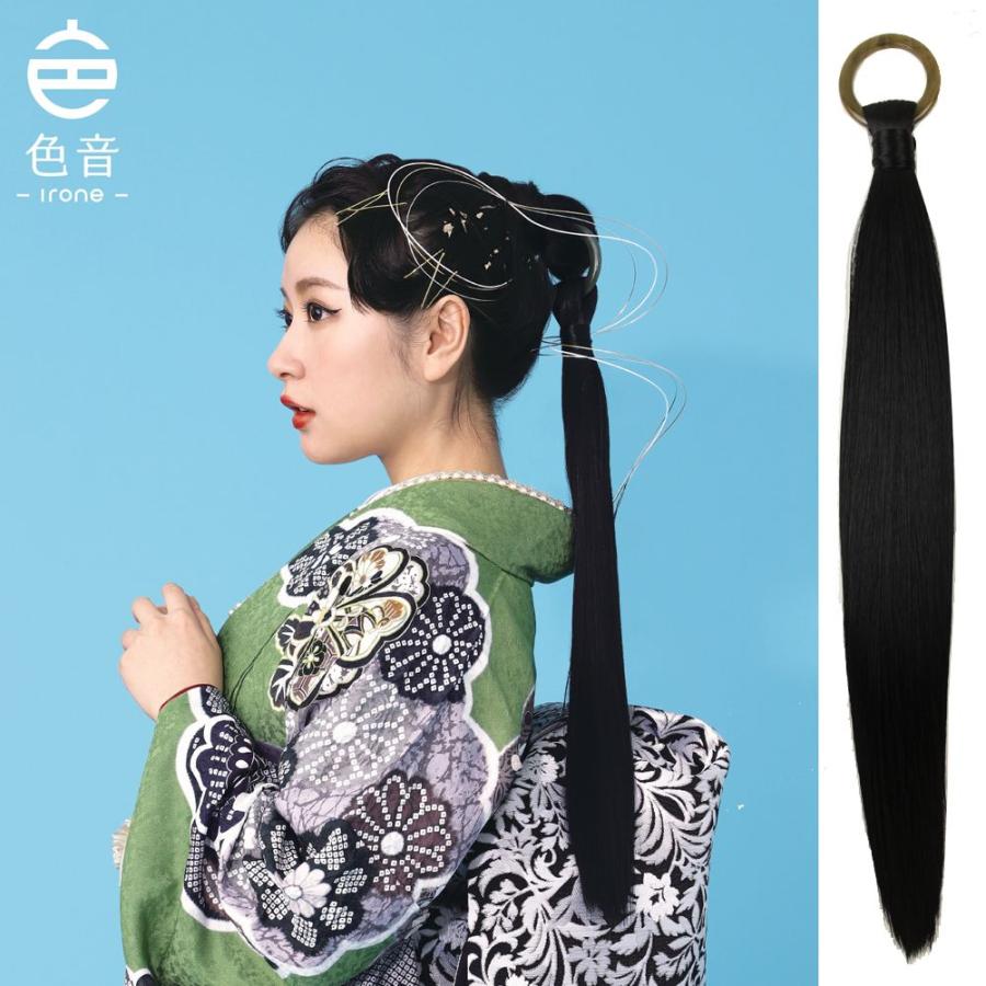 髪飾り 成人式 結婚式 和装 色音 irone リング付 エクステ ブラック