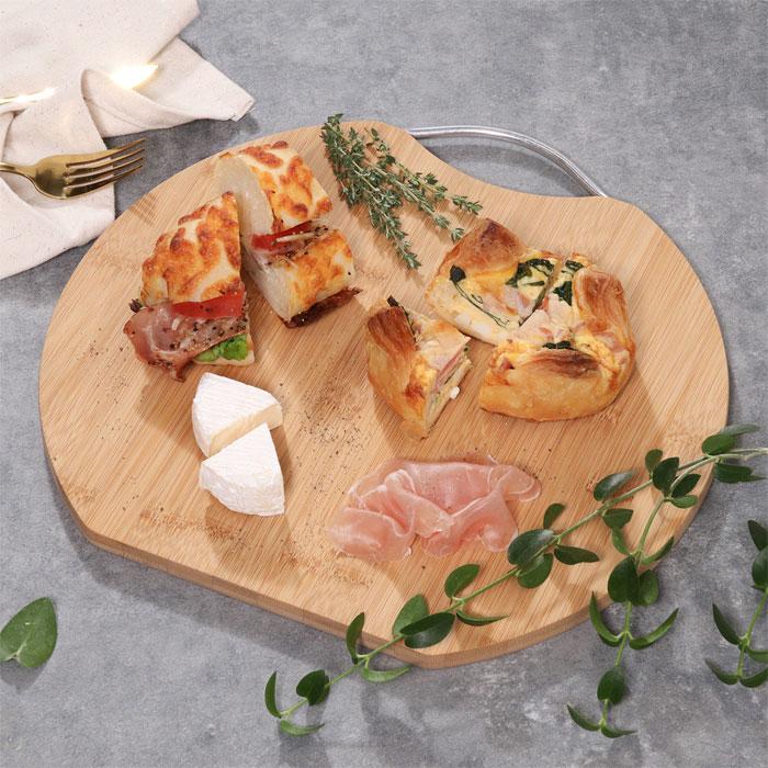 40113 バンブーカッティングボード D型 32cm 竹のまな板 防臭効果 抗菌