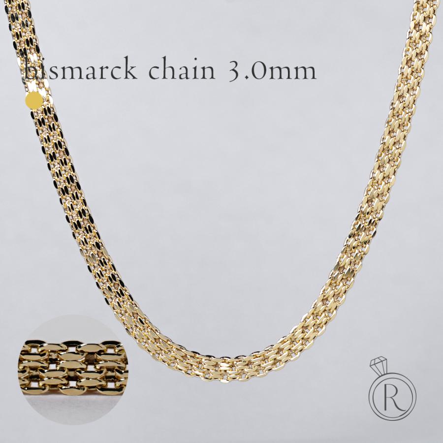 K18 ビスマルク ネックレスチェーン 3.0mm レディース ネックレス