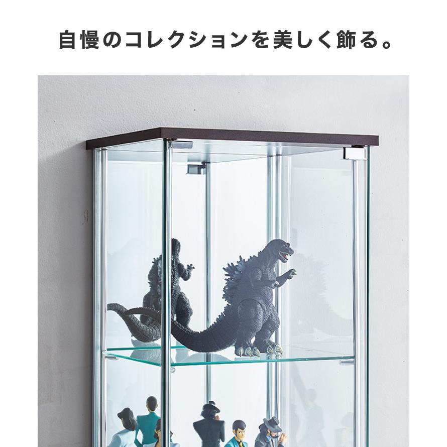 ガラスコレクションケース フィギュアケース 4段 背面ミラー 付き 幅