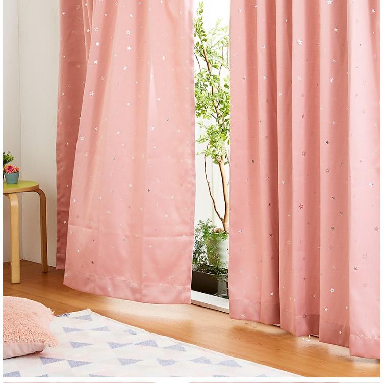 リコメン堂 星柄 カーテン 2枚組 幅100cm 2級遮光 3級遮光 スター