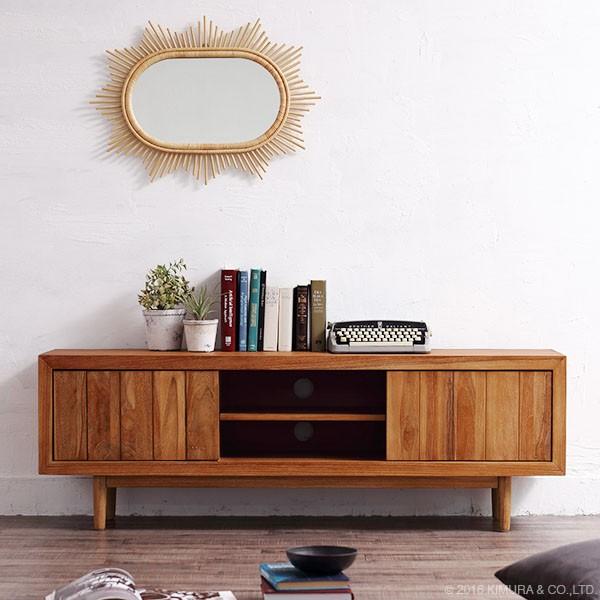 チーク無垢材 TVボード 150cm幅 テレビラック ローボード TVラック AV