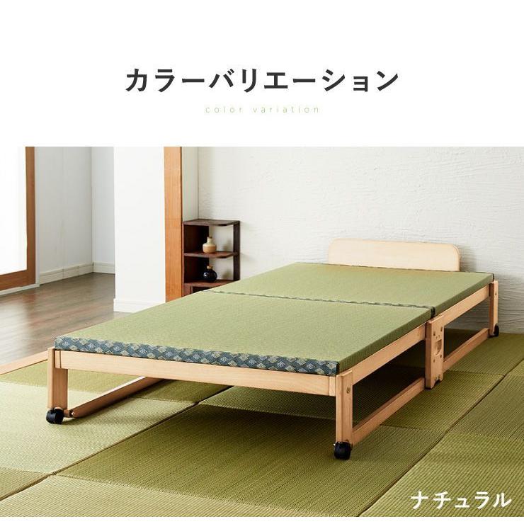 中居木工 日本製 折りたたみ 畳 ベッド ひのき ハイタイプ シングル