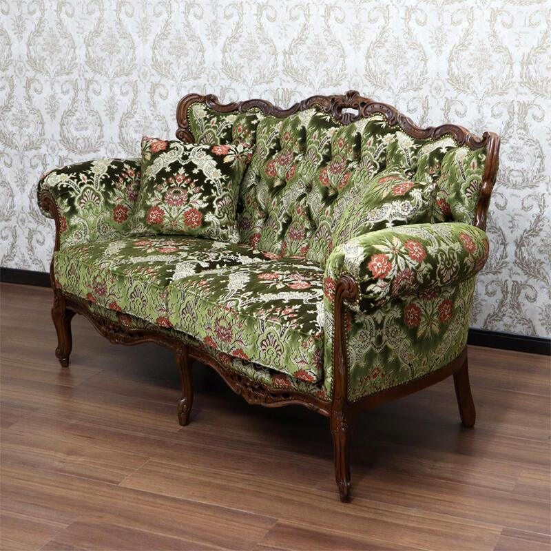 イタリア製 金華山織 2Pソファ クラシック アンティーク モビリ