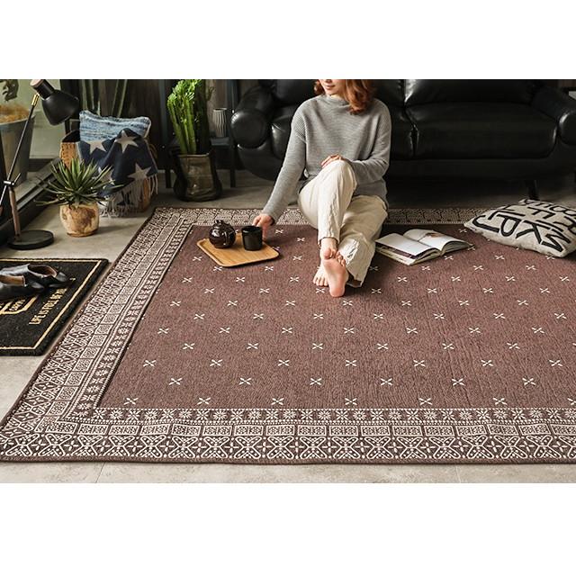 ラグ ラグマット 185×185cm おしゃれ バンダナ ヴィンテージ