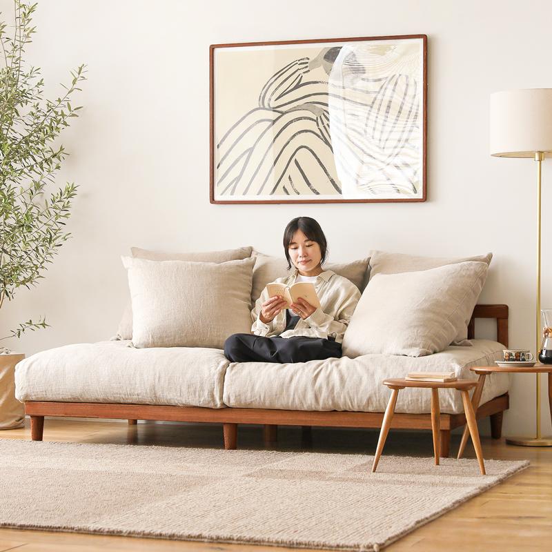 ナチュラルフレーム】 ソファー AGRA アグラ 3人掛け ソファ 北欧