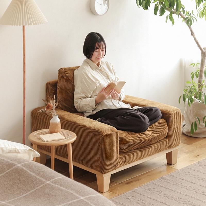 ソファー 1人掛けソファ folk／NA ナチュラル 北欧 おしゃれ フェザー