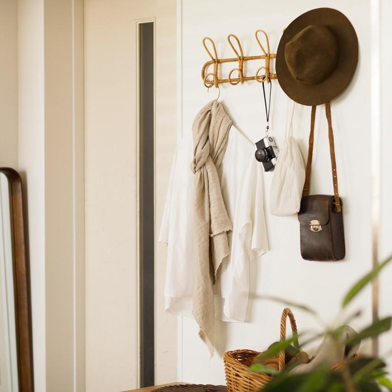 ウォールハンガー 5連 フック ハンガーラック ウォールフック ラタン