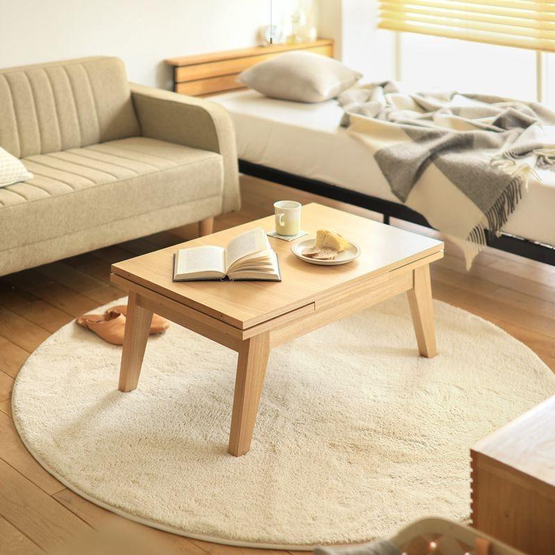 伸長式 センターテーブル LATTY 80 木製 アッシュ 北欧 ヴィンテージ