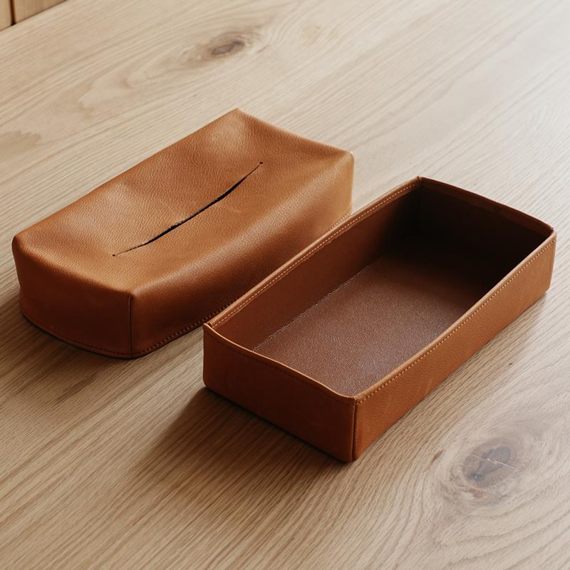 レザー ティッシュケース ティッシュボックス 牛革 蓋付き 北欧