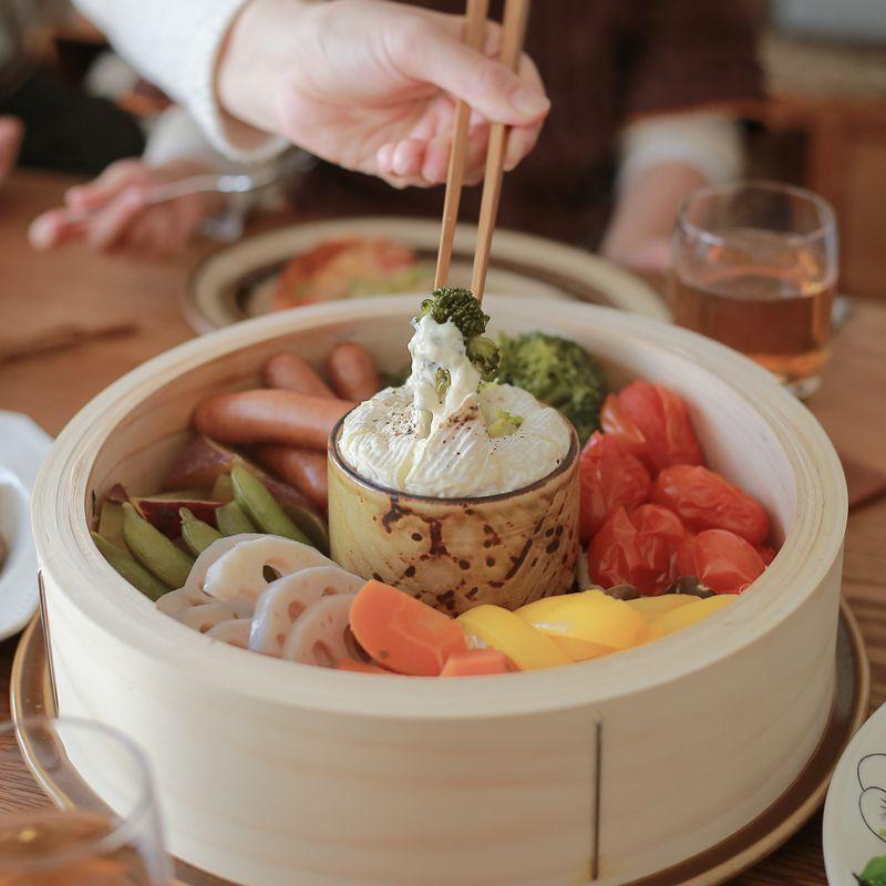 ひのき 中華せいろ 21cm／1段 蓋付き 蒸籠 檜 竹 網代編み 日本製