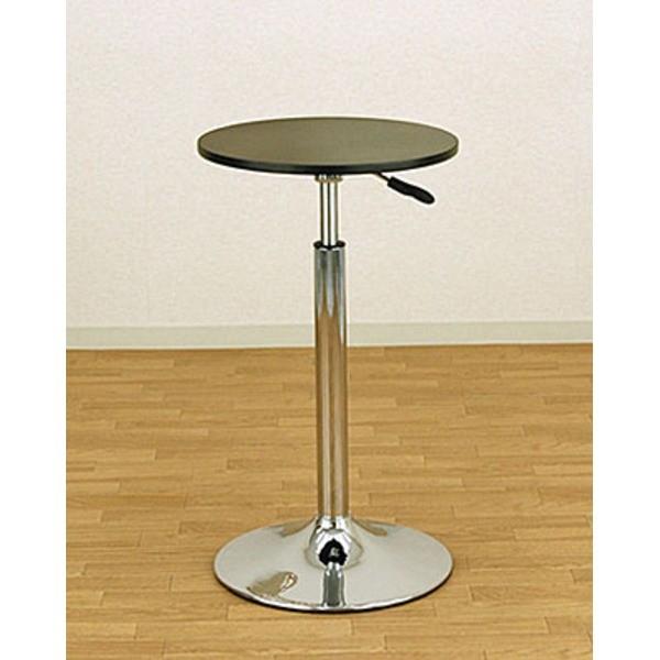 バーテーブル(ガス圧昇降式テーブル) 〔丸型/直径40cm〕 360度回転