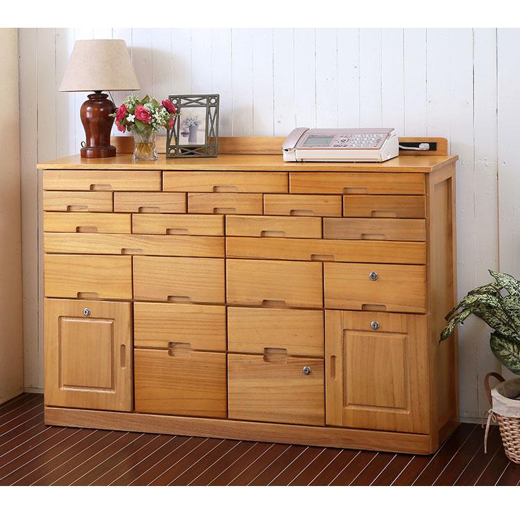 桐製 マルチラック 120cm 引出し 引き出し 多段収納 チェスト 隠し