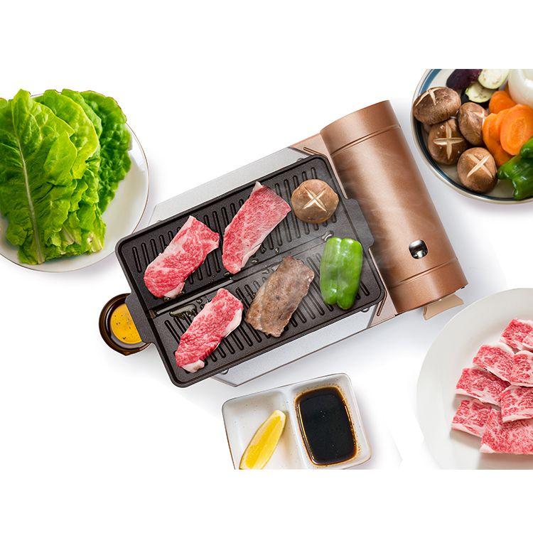 サムギョプサル用プレート カセットコンロ用 油を落とせる溝付き 焼肉