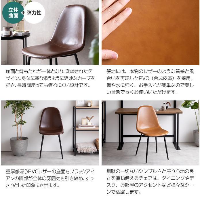 ダイニングチェア シェルチェア PVCレザー チェアー イス 椅子 いす 1