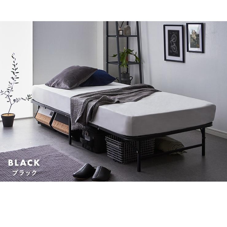ベッド 収納式 折りたたみパイプベッド シングル ベッドフレーム