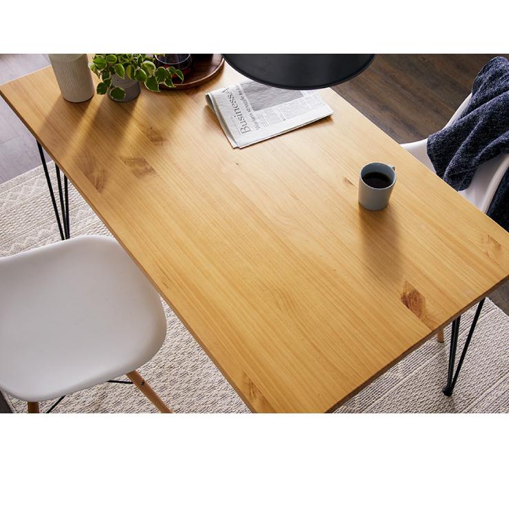 リコメン堂 天然木 ダイニングテーブル 4人掛け 120×70 パイン材 無垢