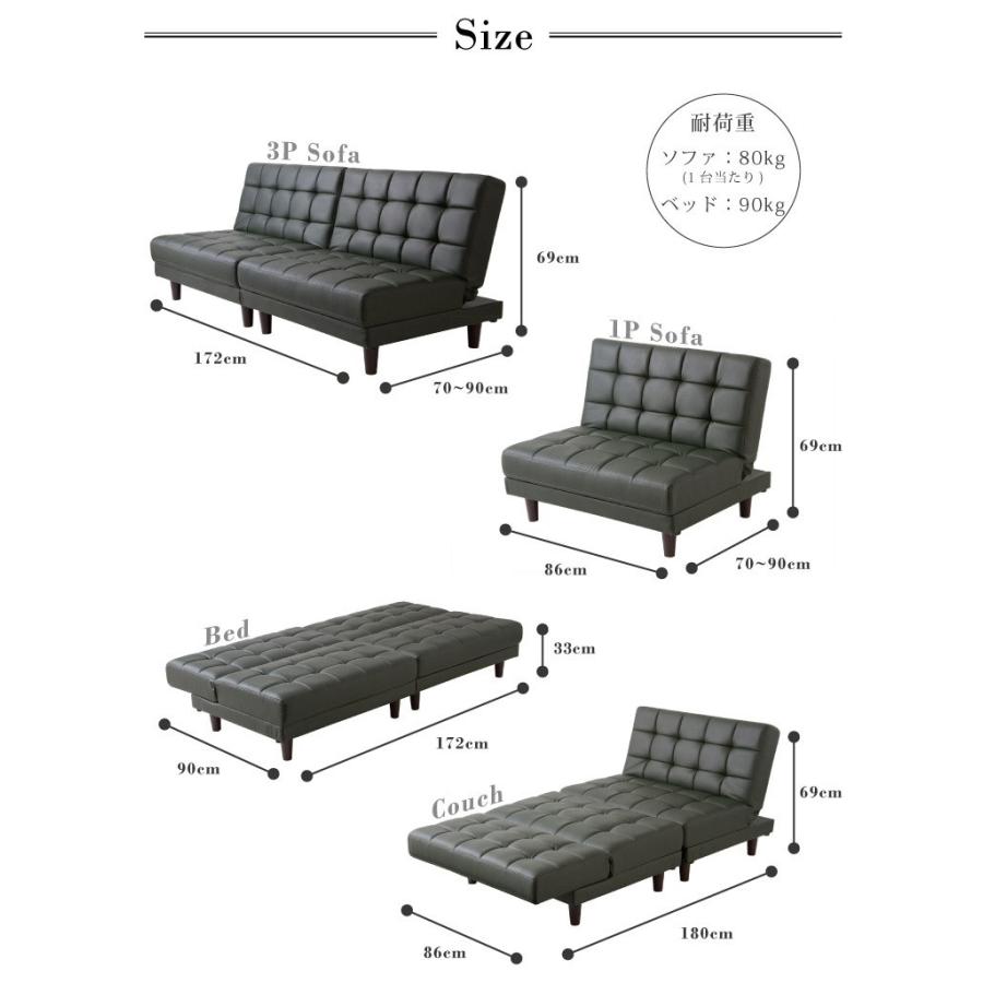 4WAY分割ソファーベッド ソファ ベッド ソファベッド リクライニング