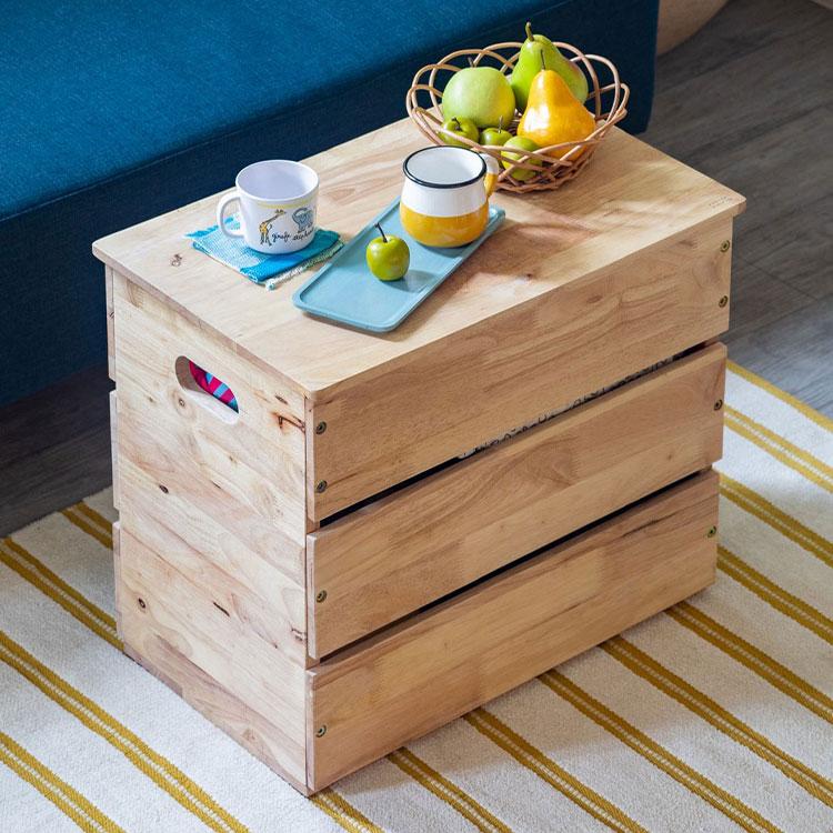 収納スツール 天然木 幅55cm コンテナボックス 玄関 リビング 木目