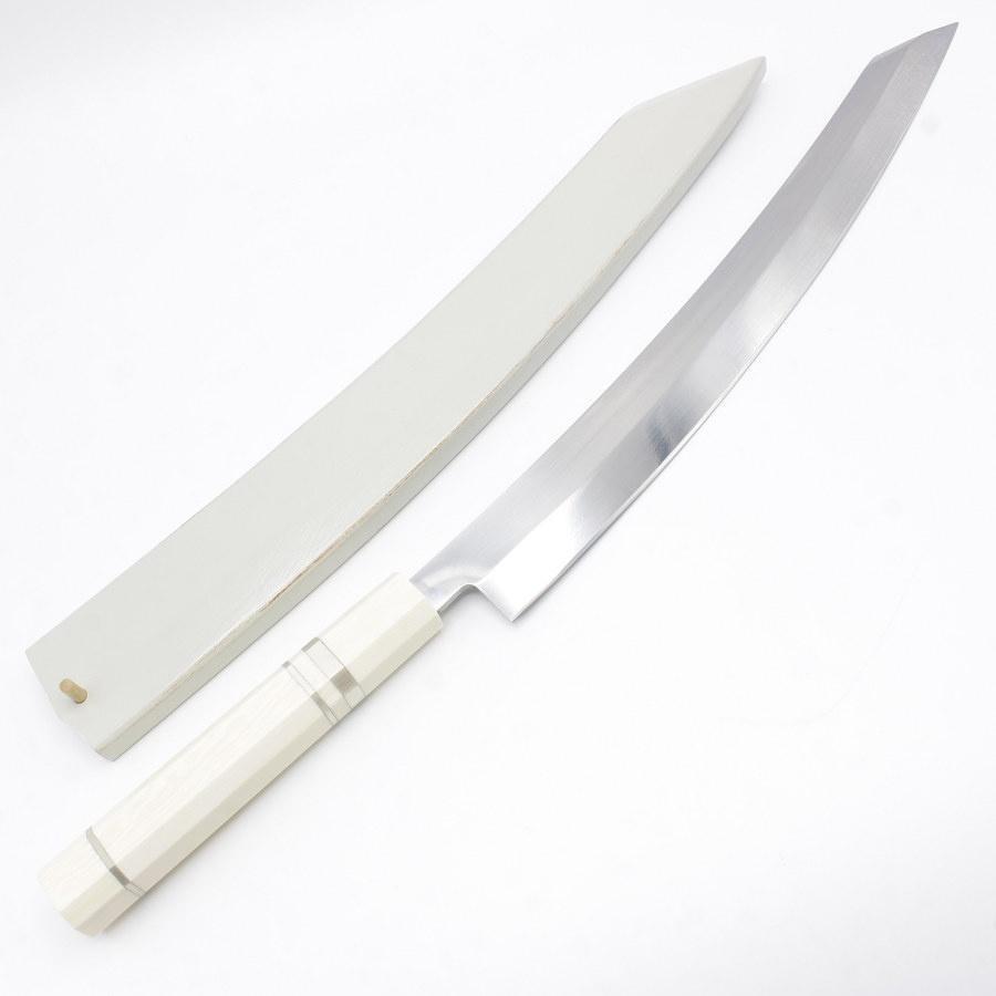 ボーナスストア+5％】VG10 本焼 切付柳刃 鬼反り 尺一 人工象牙 三本銀