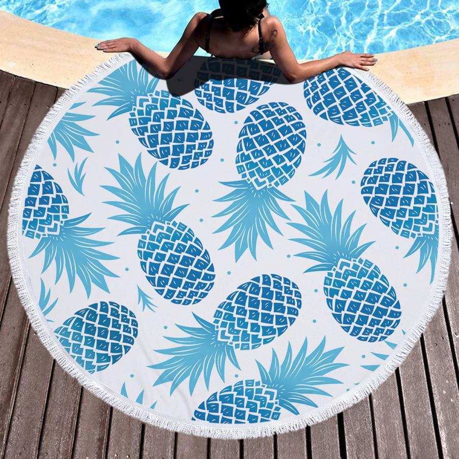 ラウンドビーチタオル summer【ビーチマット ヨガマット バスタオル 海