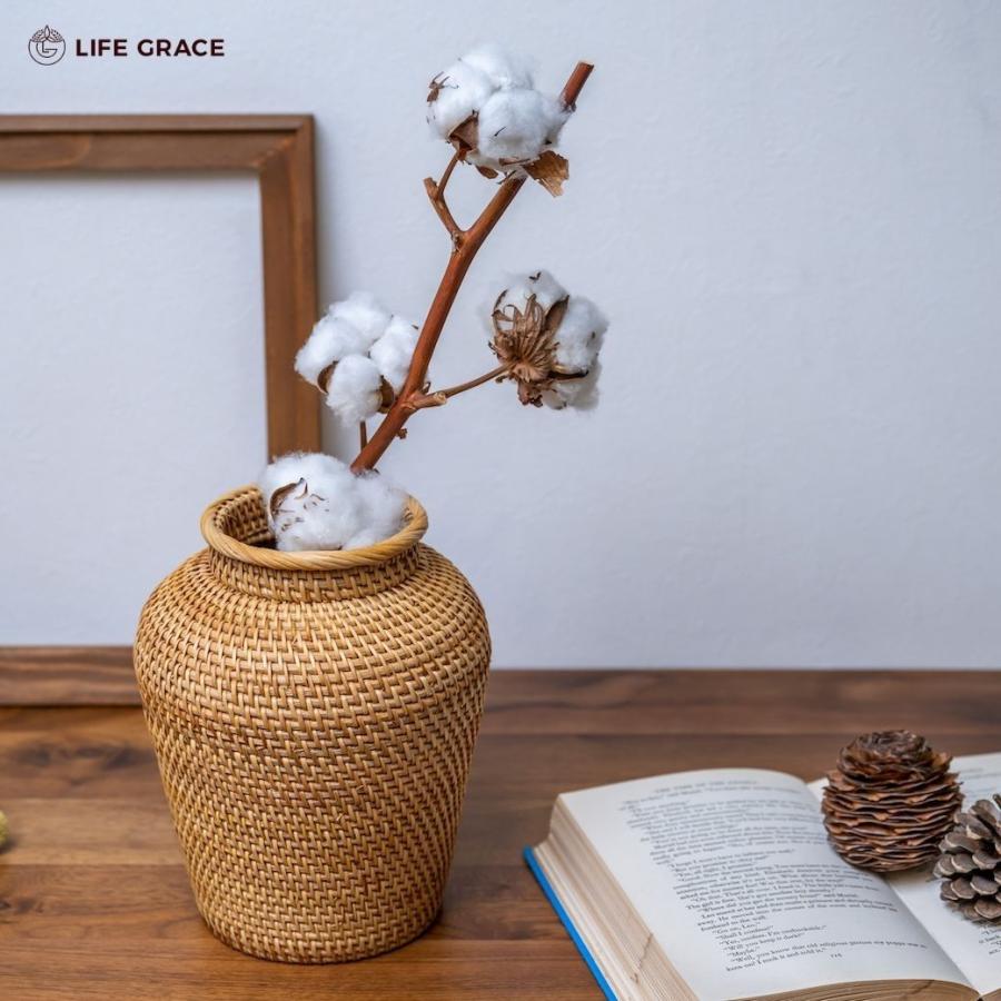 ラタン フラワーベース 籐 花瓶 花びん 大きい かご 籠 バスケット