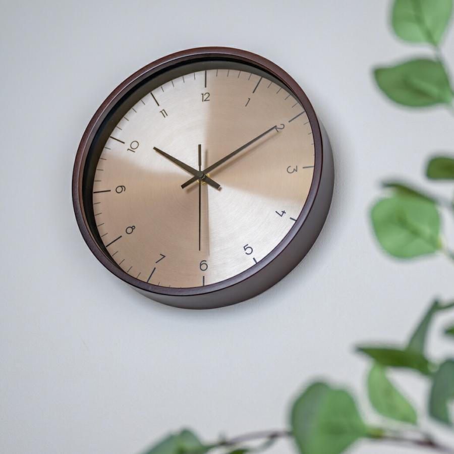 木製 壁掛け時計 直径30.8cm 12インチ 掛け時計 時計 ウォルナット