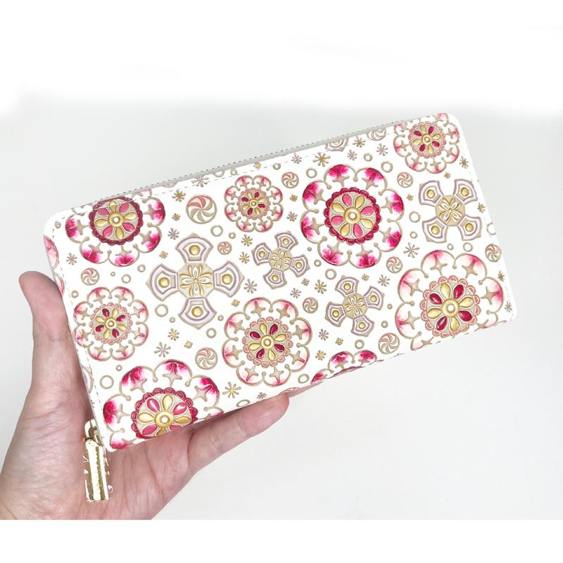 文庫屋大関 ぐるっとファスナー長財布 ボヌール ルビー 長財布 文庫革