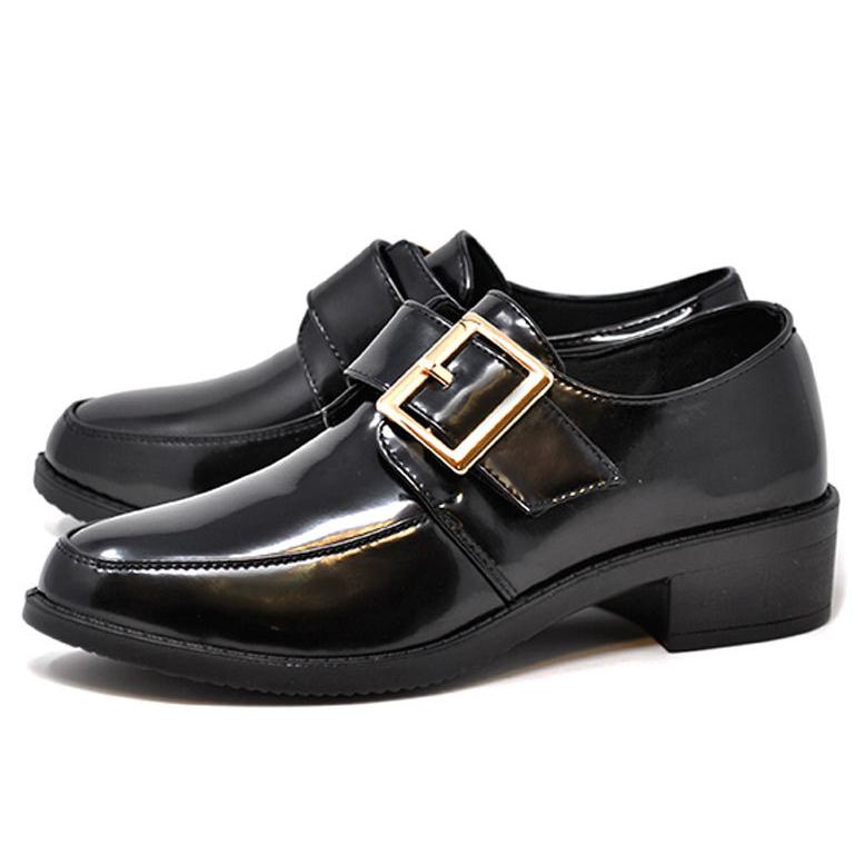 レディース ローファー マニッシュ 靴 シューズ 7666 ブラックエナメル