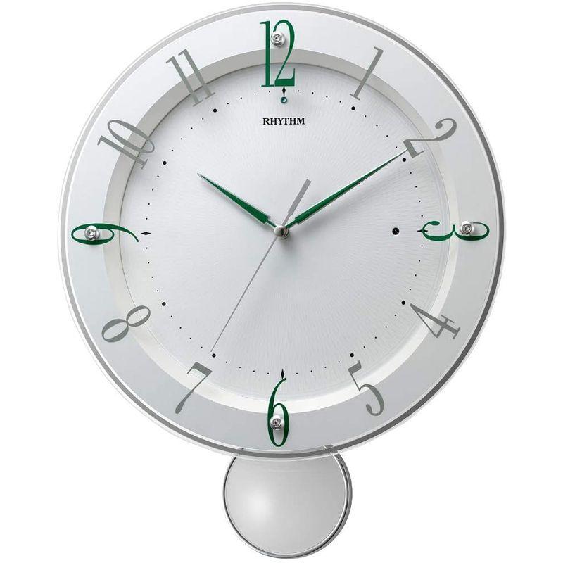 リズム(RHYTHM) 掛け時計 白 34.7x28x6.4cm 電波 アナログ 連続秒針
