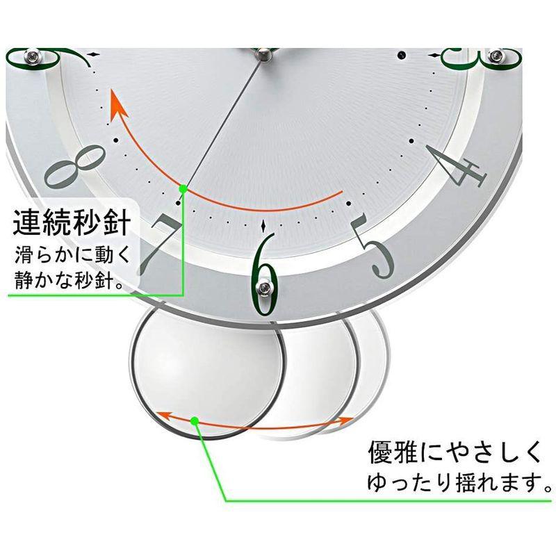 リズム(RHYTHM) 掛け時計 白 34.7x28x6.4cm 電波 アナログ 連続秒針