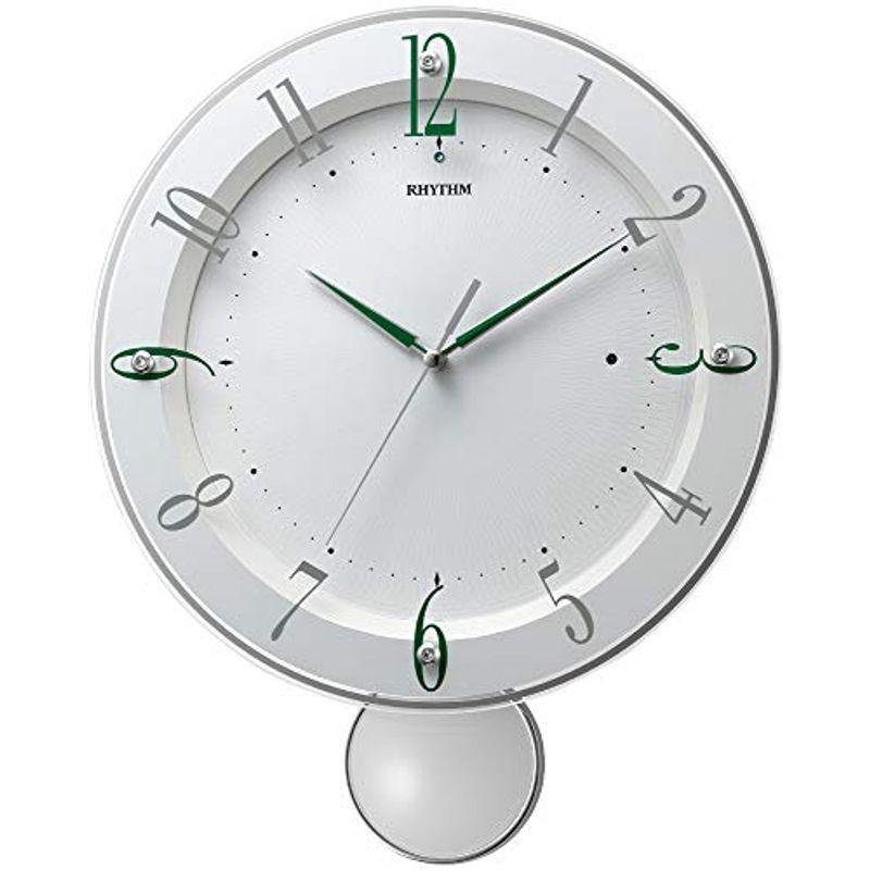 リズム(RHYTHM) 掛け時計 白 34.7x28x6.4cm 電波 アナログ 連続秒針