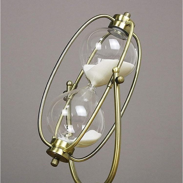 砂時計 アンティーク風 15分計 回転式 楕円 タイマー ブロンズ枠