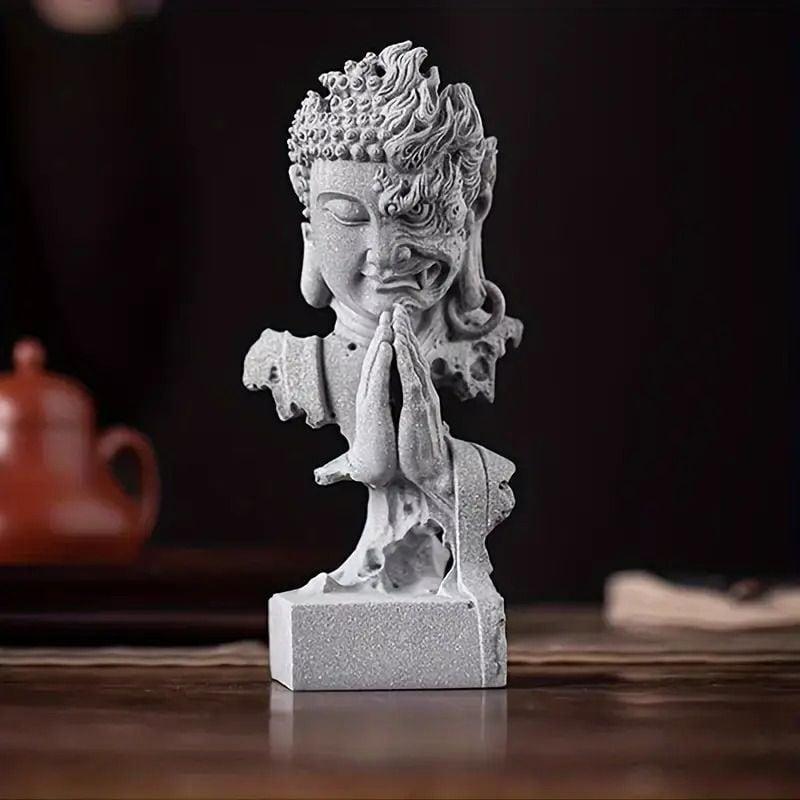 オブジェ 仏 石工芸 鬼 天国 地獄 インテリア お洒落 フィギュア 置物