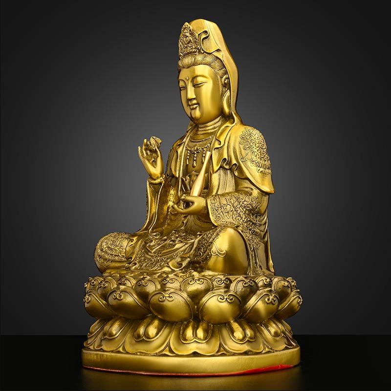 観音菩薩 神 神様 仏 風水グッズ 銅製 ゴールド 金 オブジェ 幸運 長寿