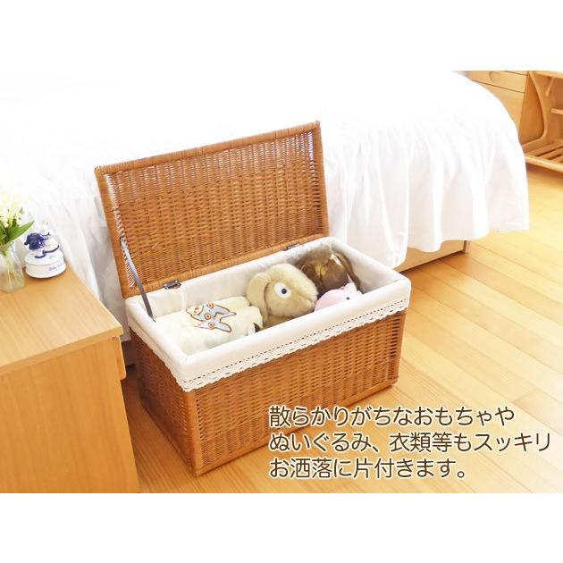布付き ビッグサイズ 大きい ふた付き 籐かご バスケット おしゃれ