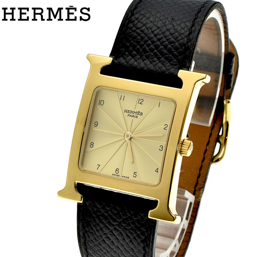HERMES（エルメス） HH1.501 Hウォッチスクエア ゴールド文字盤 QZ