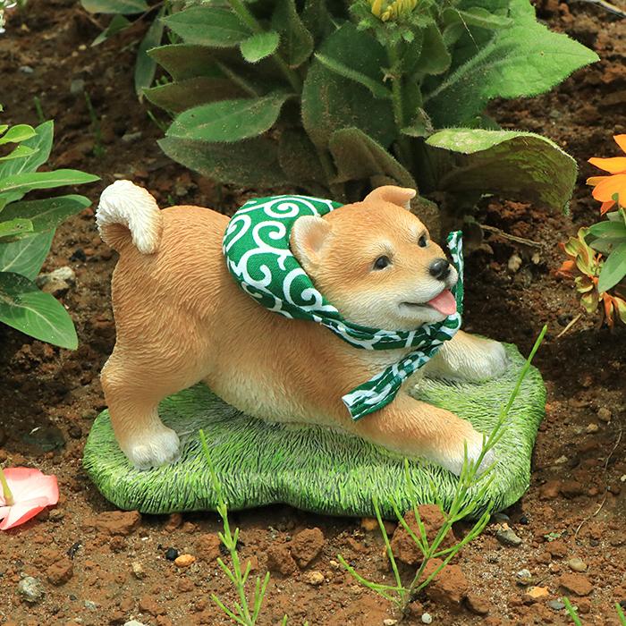 置物 かわいい オブジェ 庭 柴犬 柴旅A 樹脂製 雑貨 オーナメント