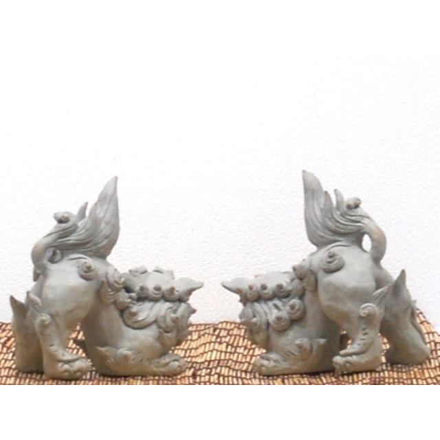 小橋川 昇 手捻這型獅子（白土焼締）＠小橋川陶芸 沖縄 置きもの