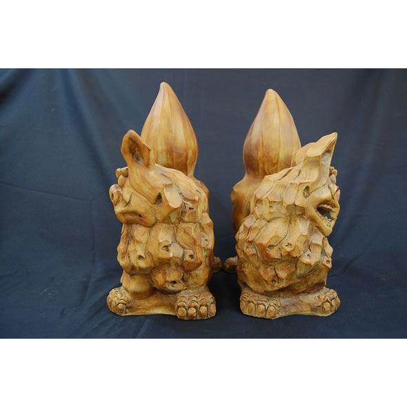 角獅子ペア（大）＠末吉陶器工房 沖縄 置きもの シーサー 沖縄産 風水