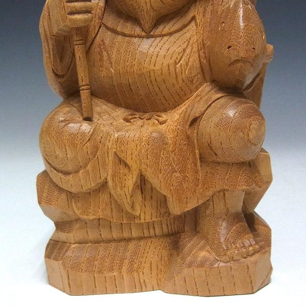 国産欅 木彫り 恵比寿大黒 置物 高さ16cm : 仏像と縁起物の専門店 龍祥